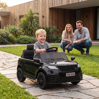 AIYAPLAY Range Rover Velar Licensed 12V Electric Car for Kids with Remote, 4-Wheel Suspension, Slow Start for 2-4 Years, Black