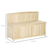 Outsunny Wood Storage Bench for Patio Furniture, Outdoor Garden Seating Tools