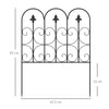Outsunny Decorative Garden Fencing, 83cm (H) x 3m (L) 5PCs Outdoor Picket Fence Panels, Rustproof Metal Wire Landscape Flower Bed Border Edging Animal Barrier, Black