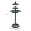Outsunny 3-in-1 Garden Bird Bath, Freestanding Birdbath with Large Water Basin, Underneath Flower Planter, _50 x 113 cm, Green