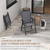 Outsunny Set of 4 Folding Garden Chairs, Metal Frame Garden Chairs Outdoor Patio Park Dining Seat with Breathable Mesh Seat, Dark Grey
