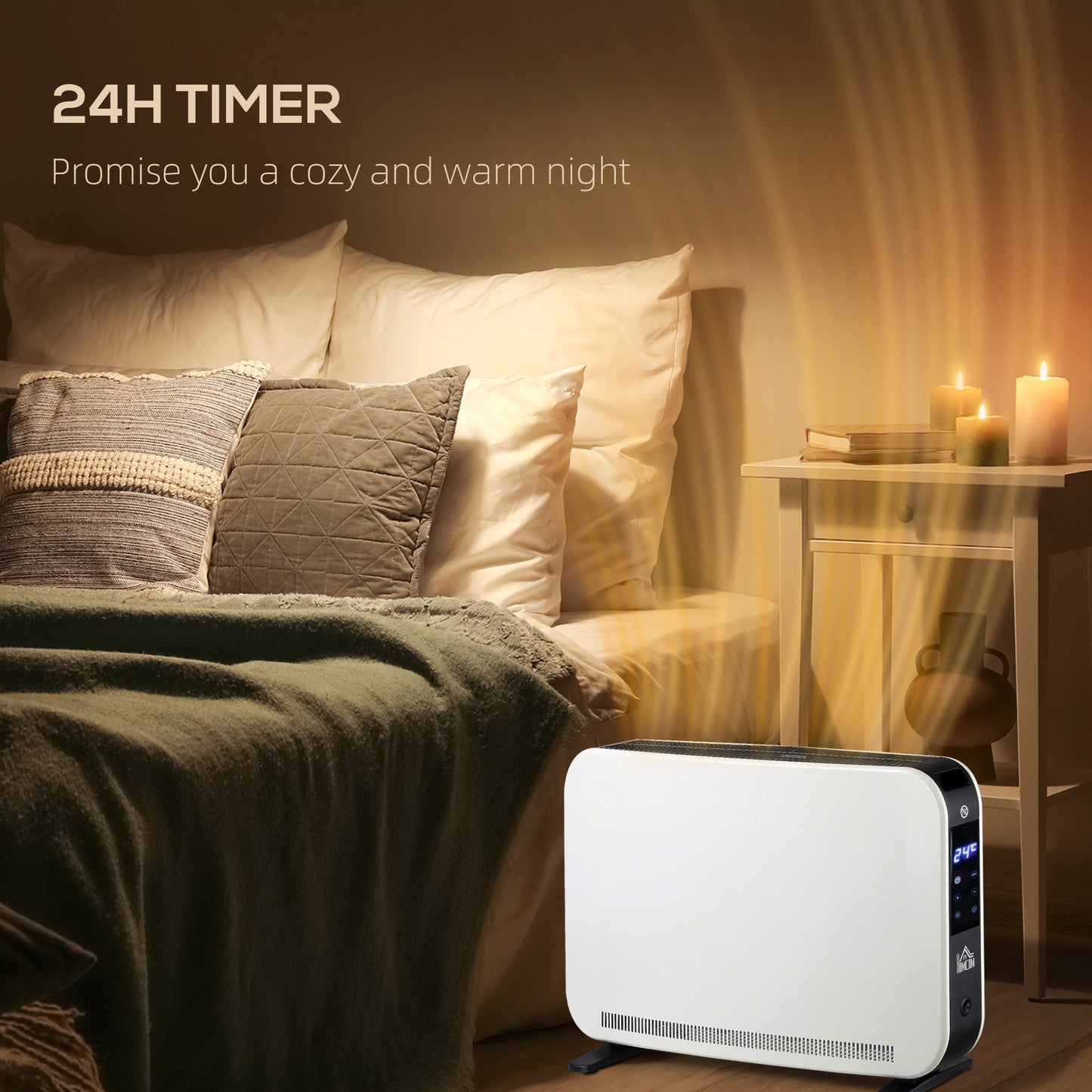 HOMCOM Three-Mode Modern Slimline Heater, 7-35℃ Temperature