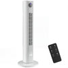 HOMCOM 28dB Tower Fan for Bedroom, 26 ft/s Velocity Standing Cooling Fan with 80Â° Oscillating, 12 Speeds, LED Display, 4 Modes, 12H Timer, Remote Control, 36 inch, White
