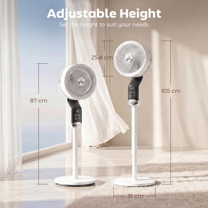 HOMCOM 20 dB Silent Standing Fan in White