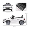 HOMCOM Benz SLC 300 Licensed 12V Kids Electric Ride On, with Music, Remote Control, LED Headlights, Horn, White
