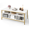 Industrial 3-Tier Coffee Table ith Open Shelf and 6 Compartments-White