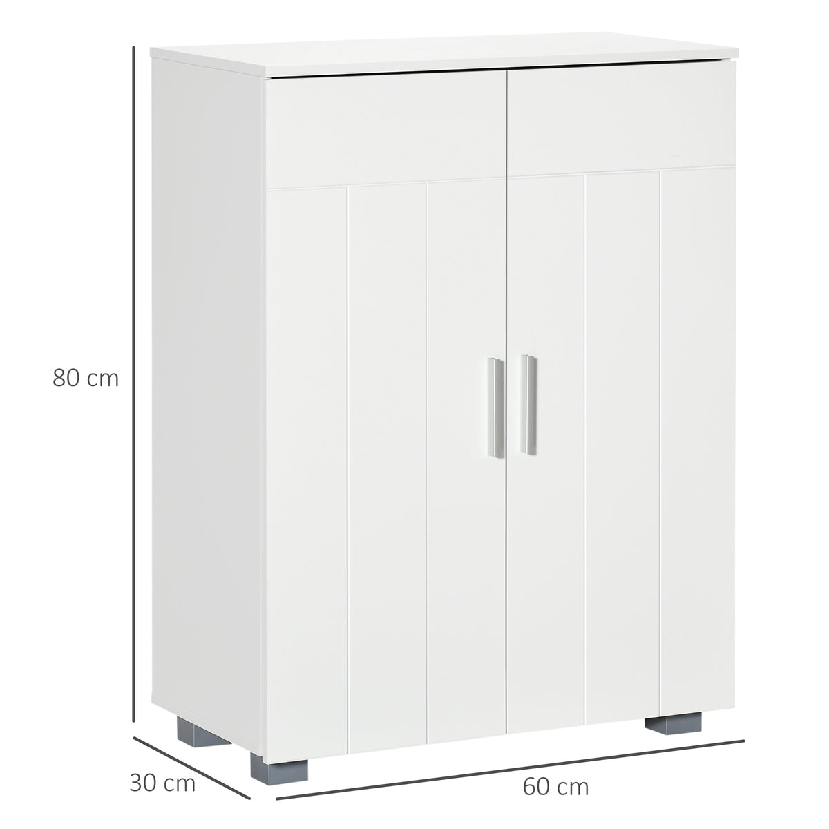 kleankin Modern Bathroom Floor Cabinet in White