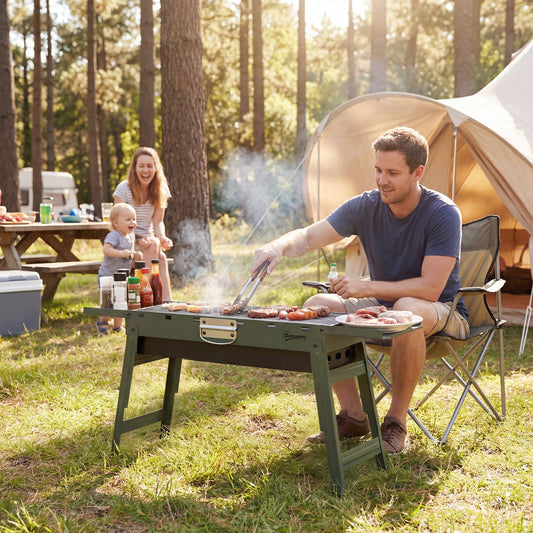 Outsunny Portable BBQ Grill in Green