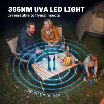 مصيدة ذباب كهربائية داخلية من Outsunny، قاتل الذباب بمروحة، ضوء LED 365 نانومتر، مستشعر تشغيل وإيقاف تلقائي، صاعق حشرات 8 واط بمقبض