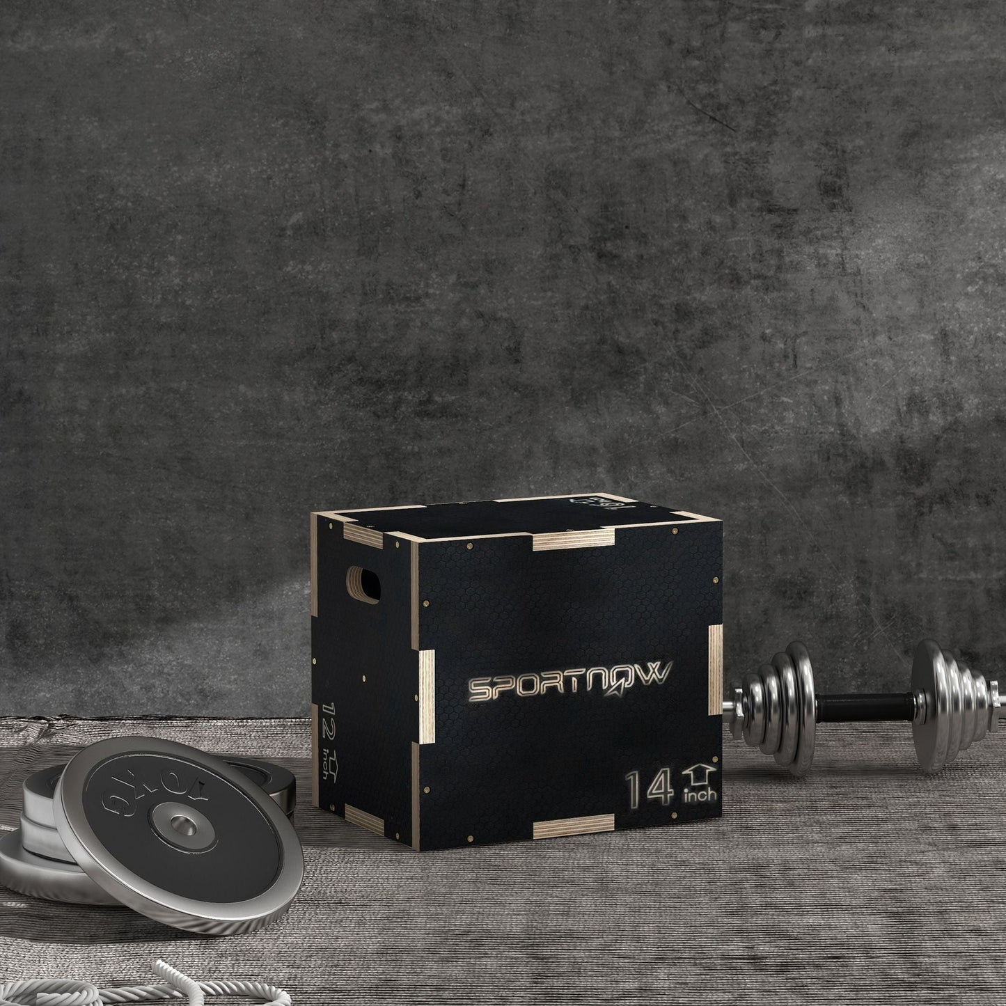 SPORTNOW Multi-Faceted Jump Box, Wooden Step Up Box, for Home, Gym, Exercise, Black