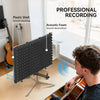 HOMCOM Studio Microphone Isolation Shield, Foldable Adjustable Recording Studio Equipment, 3-Panel High Density Absorbent Foam Shield with 3/8