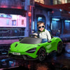 AIYAPLAY McLaren 765LT Licensed 12V Kids Electric Ride on Car with Butterfly Doors, Remote Control, Transport Wheels, Green