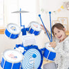 Educational Percussion Musical Instrument Toy with Bass Drum and Foot Pedal-Blue