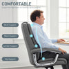 HOMCOM Big and Tall Office Chair 180kg with Spring Cushion, PU Leather - Grey