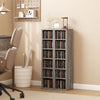 HOMCOM Set of 2 CD Media Display Shelf Unit Tower Rack with Adjustable Shelves, Distressed Grey