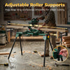 HOMCOM Universal Mitre Saw Stand with Adjustable Rollers and Support Arms, Portable Miter Saw Stand with Folding Legs