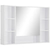 kleankin Wall Mounted Medicine Cabinet, Bathroom Mirror Cabinet with Mirrored Door, Shelves and Storage Cupboard, White