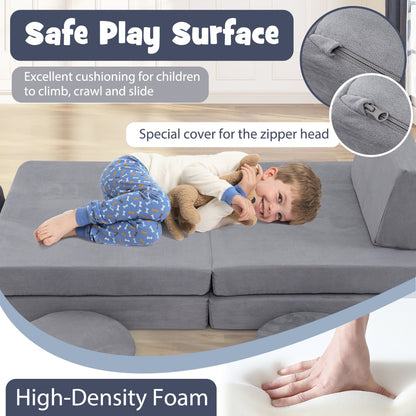The toddler furniture set showing its foam construction and cover details