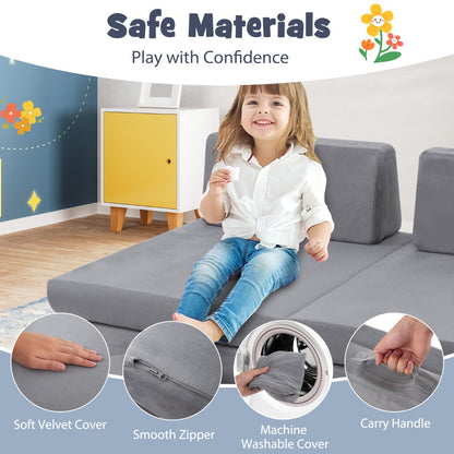 The toddler furniture set in a room with a child sitting on it