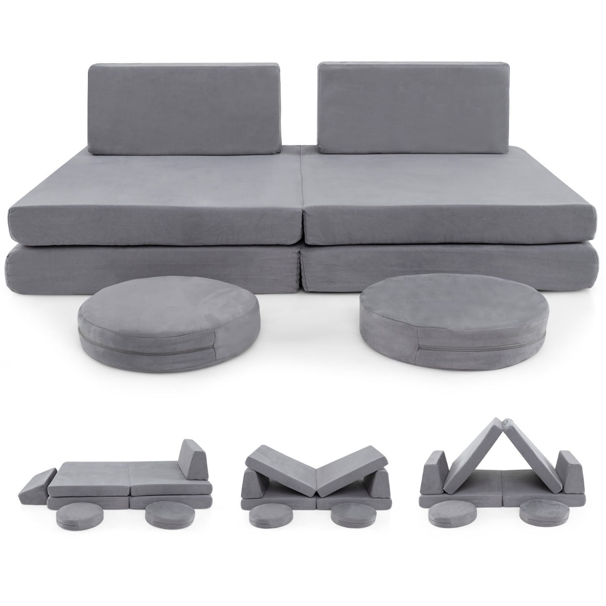 Toddler Creative Imaginative Furniture Play Set shown with various modular configurations