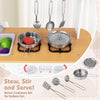 Toddler Pretend Kitchen Toy Set with Stoves and Oven-White