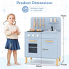 Toddler Pretend Play Kitchen with Light up Stove and Cooking Sounds-Blue