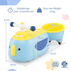 Toddler Ride on Toy with Trailer Sliding Car with Light and Music-Blue