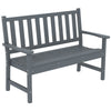 Outsunny 2 Seater Plastic Garden Bench, Outdoor Patio Bench with Armrest and Backrest, Weatherproof Outdoor Furniture for Balcony