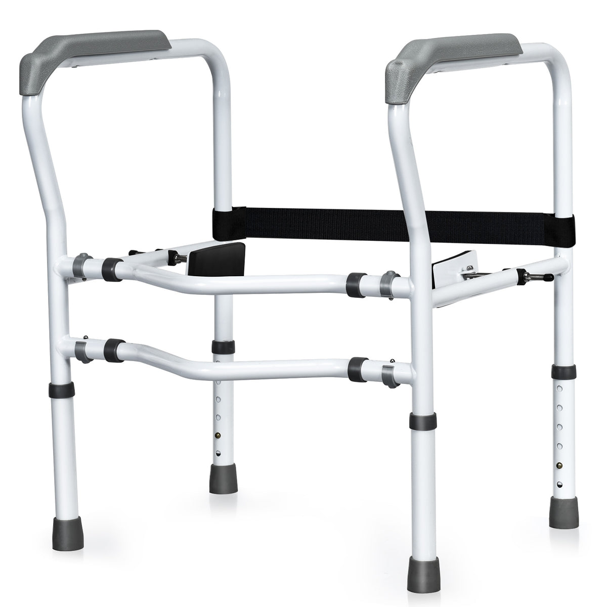 Toilet Safety Frame and Rail Stand Alone Toilet Handrails with adjustable height and padded armrests