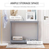 HOMCOM Console Table Hallway Desk w/Storage Shelf, X Design for Living Room Entryway, Grey