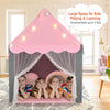 Large Kids Play House with Washable Mat and Star Lights-Pink