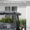 Outsunny Three-Person garden Swing Chair, with Adjustable Canopy - Light Brown
