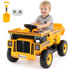 4-Wheeler Construction Electric Vehicle with Dump Bed and Remote Control-Yellow & Black