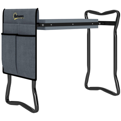 ركيزة حديقة مبطنة من أوتساني بهيكل فولاذي، مع حقيبة أدوات - رمادي