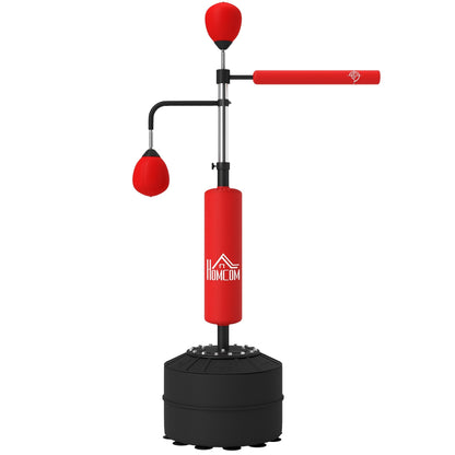 كيس ملاكمة 4 في 1 من هوم كوم، قائم بذاته مع كرتي سرعة، قضيب ارتداد 360 درجة، ارتفاع قابل للتعديل 160-230 سم، أحمر