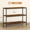 HOMCOM 3-Tier Console Table with Storage Shelves - Rustic Brown