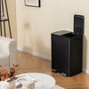 Trash Can with 2 Deodorizer Compartments and Soft Close Lids-Black