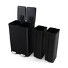 Trash Can with 2 Deodorizer Compartments and Soft Close Lids-Black
