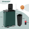 Trash Can with Deodorizer Compartments and Soft Close Lids-Dark Green