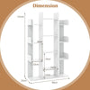 Tree Bookshelf Corner Books Storage Organizer with 13 Open Shelves-White