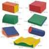 HOMCOM Soft Play Set, 7 Piece Foam Blocks, Toddler Climb and Crawl Activity Set for 1-3 Years, Soft Play Equipment for Building and Stacking, Educational Play, Red