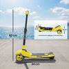 AIYAPLAY Three-Wheel Foldable Electric Scooter for Kids Aged 6-10 Years, Yellow