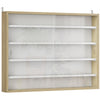 HOMCOM 5-Tier Wall Display Shelf Unit Cabinet w/ 4 Adjustable Shelves Glass Doors Home Office Ornaments 60x80cm Natural