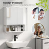 HOMCOM Bathroom Mirror Cabinet with Soft-Close Doors and Adjustable Shelf - White