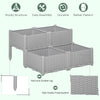 Outsunny Set of 4 26L Garden Raised Bed Elevated Patio Flower Plant Planter Box PP Vegetables Planting Container, Grey