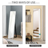 HOMCOM Full Length Mirror, 156 x 37 cm Rectangular Full Body Mirror with Stand, Floor Standing, Hanging or Leaning Against Wall for Bedroom Cloakroom, Black