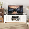 TV Stand with 2 Doors and Storage Shelves for TVs up to 65 Inches-Black & White