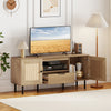 TV Stand for 60 Inch TV with Cabinets and Storage Shelf-Natural