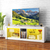 TV Stand with LED Light for TVs up to 65 inch with Adjustable Tempered Glass Shelves-White