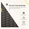 Outsunny Set of Four Armless Rattan Garden Chairs - Dark Grey